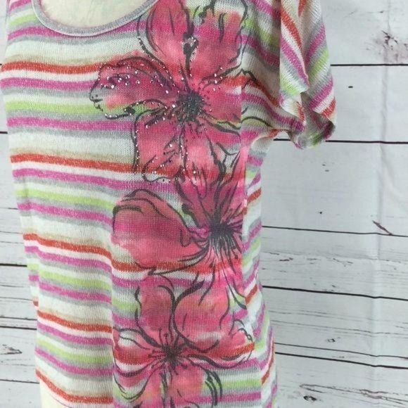 Premium Vanity Collection Rainbow Floral knit medium Blouse - Picture 4 of 6